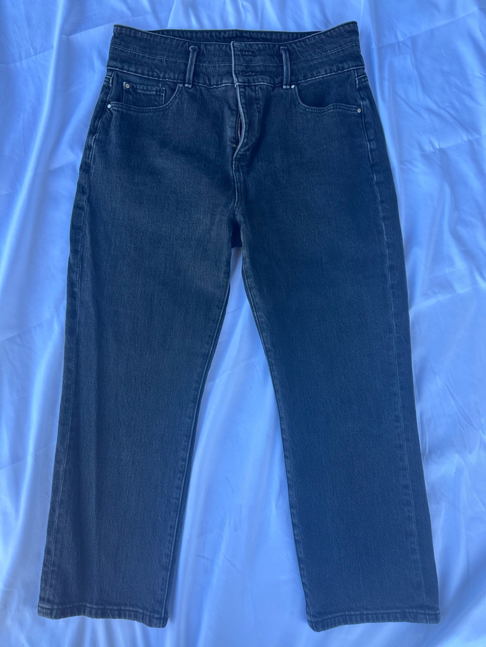 Black Wash Straight Leg Jeans
